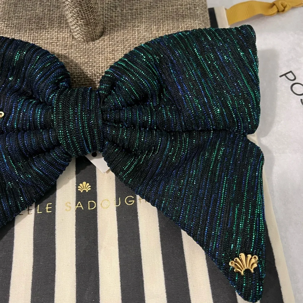 EARTH SHIMMER LEE SADOUGHI X WICKED NWT AUTHENTIC ELPHABA BOW BARRETTE - Picture 10 of 12